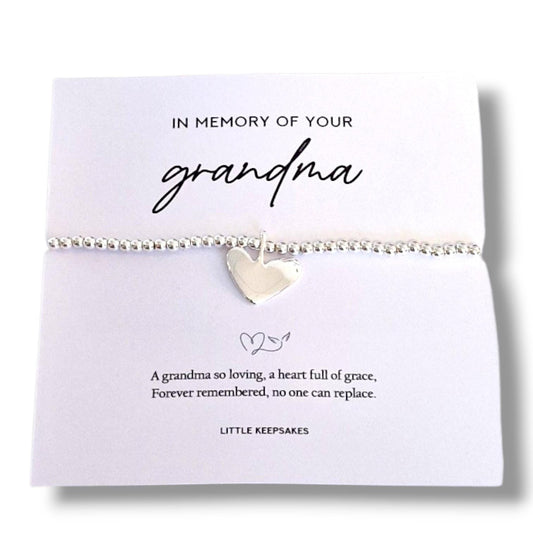 In Memory of Your Grandma Bracelet, Silver Plated Memorial Bracelet, Remembrance Gift, Sympathy jewellery, Loss of Grandmother, Keepsake