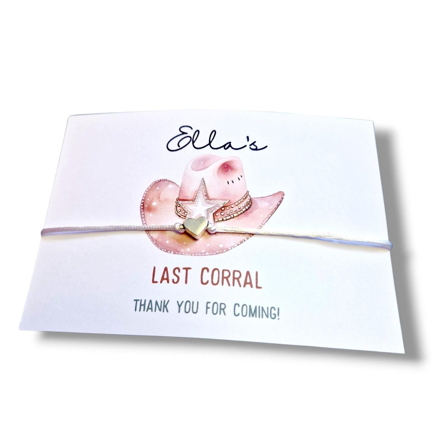 Last Rodeo, Corral Cowgirl Hen Party Wish Bracelet: Western Bridal Shower Favour - Pink Hoedown