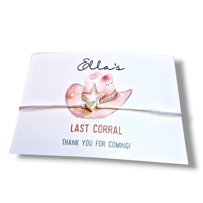 Last Rodeo, Corral Cowgirl Hen Party Wish Bracelet: Western Bridal Shower Favour - Pink Hoedown