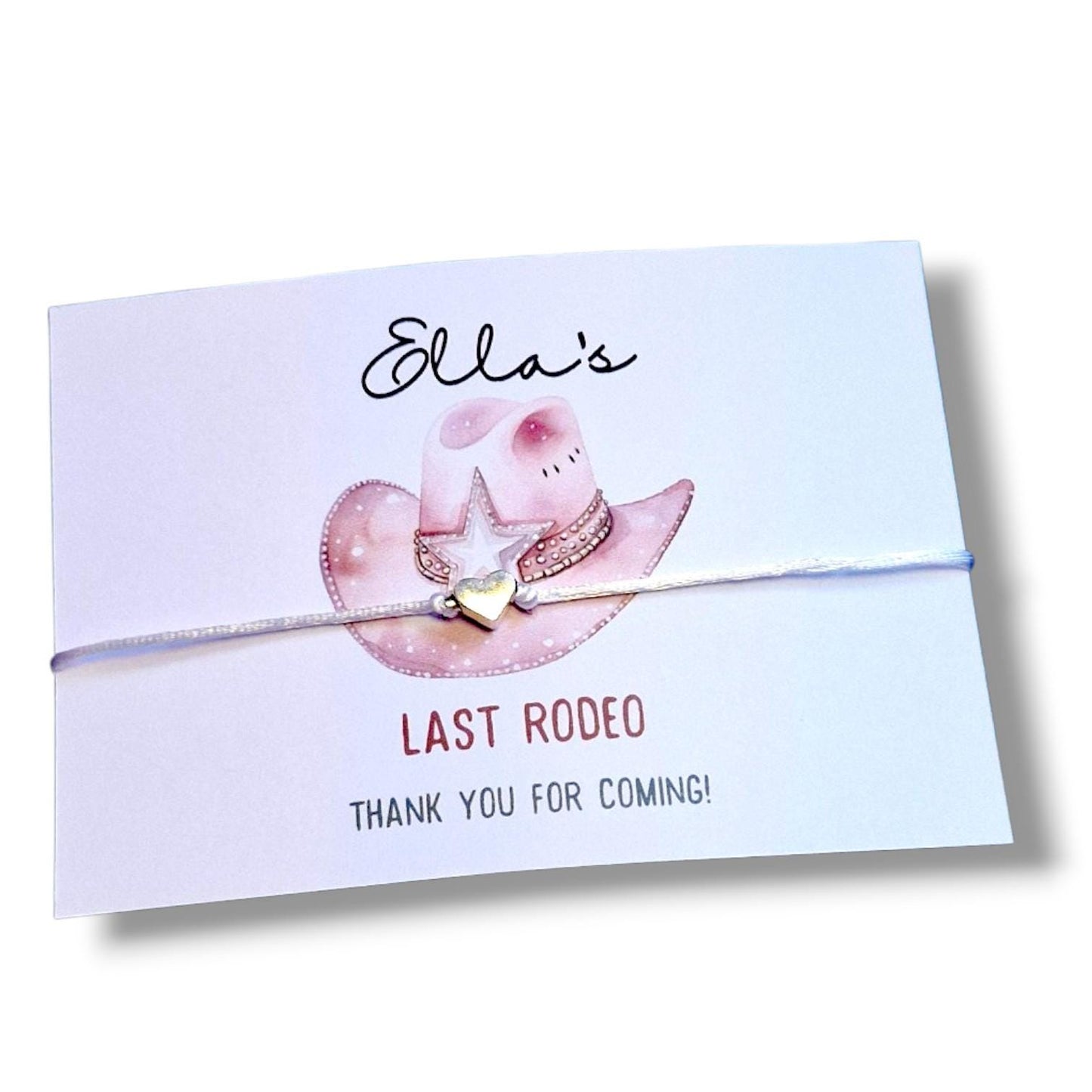 Last Rodeo, Corral Cowgirl Hen Party Wish Bracelet: Western Bridal Shower Favour - Pink Hoedown