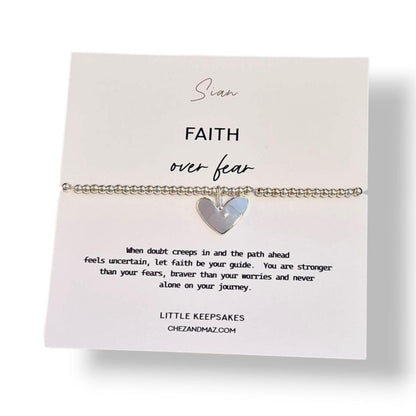 Faith Over Fear Bracelet, Supportive Gift Women, Cancer Support jewellery Strength, Encouragement Fighter | Personalised |JU9