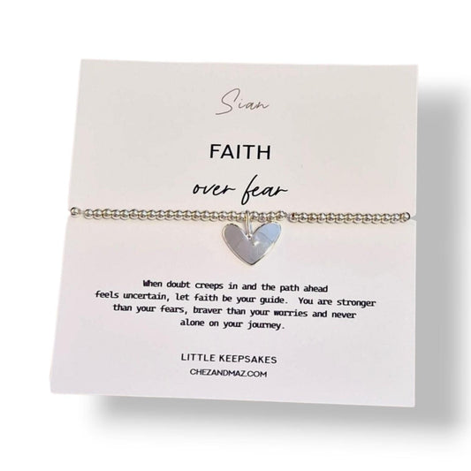 Faith Over Fear Bracelet, Supportive Gift Women, Cancer Support jewellery Strength, Encouragement Fighter | Personalised |JU9