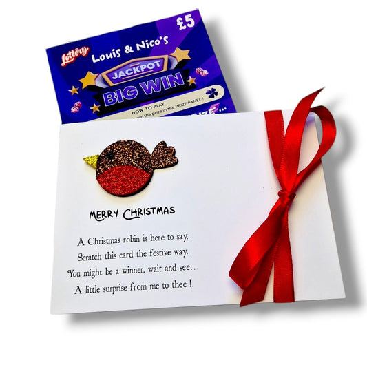 Funny Robin Christmas Lottery Ticket Holder: Novelty Festive Favour -  Card Holder - Table Favour - Cracker Alternative