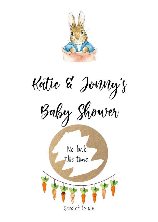 Rabbit Baby Shower Scratch Off Game | Personalised Baby Shower Game , Rabbit Baby Shower Activity |  Scratch Cards