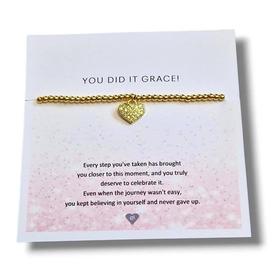 You Did It Exam Success - GCSE - A levels Silver Plated Graduation Bracelet: Motivational Keepsake