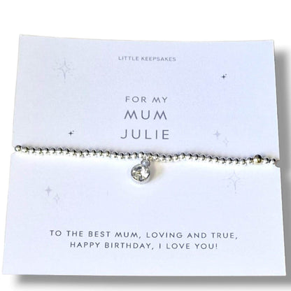 Silver Plated Mum Bracelet | Mum Gift | Birthday Gift for Mum | Mother's Day Bracelet | Adjustable Silver Plated Jewelry |