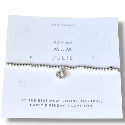 Silver Plated Mum Bracelet | Mum Gift | Birthday Gift for Mum | Mother's Day Bracelet | Adjustable Silver Plated Jewelry |