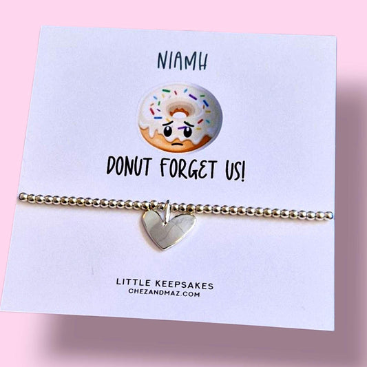 Leaving Gift Funny, Donut Forget Us Silver-Plated Bracelet: Funny Farewell Gift