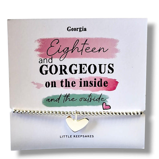 18th Birthday Sterling Silver Bracelet | Gorgeous Inside & Out Gift | 18th Birthday Gift for Her | for Daughter, Friend, Sister, Niece