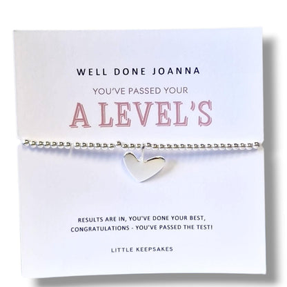 Passed Exams Bracelet | GCSE, BTEC & A Level Gift | Congratulations Charm Bracelet | Good Luck Jewellery | Exam Results, Student Keepsake