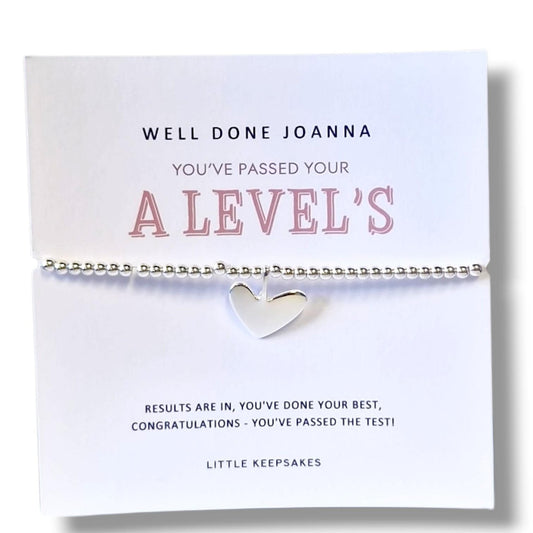 Passed Exams Bracelet | GCSE, BTEC & A Level Gift | Congratulations Charm Bracelet | Good Luck Jewellery | Exam Results, Student Keepsake