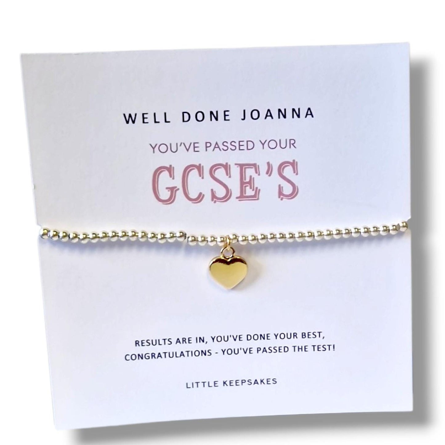 Passed Exams Bracelet | GCSE, BTEC & A Level Gift | Congratulations Charm Bracelet | Good Luck Jewellery | Exam Results, Student Keepsake