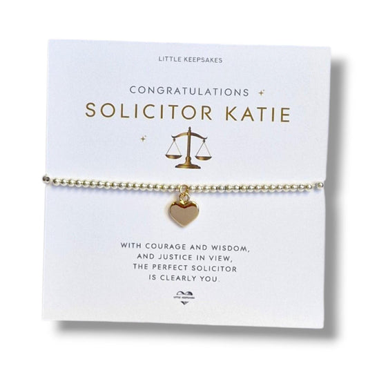 Solicitor Graduation Bracelet | Silver Plated Charm Bracelet | Law School Graduation Gift | Qualified Solicitor Keepsake | Law Student